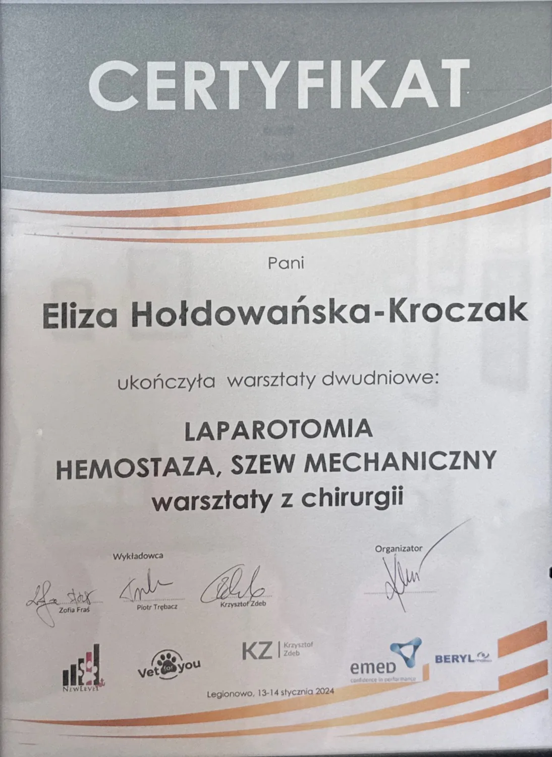 Laparotomy, haemostasis, mechanical suturing